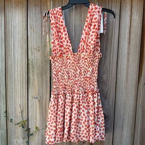 NWT/Zara Dress with Red Floral Print /medium